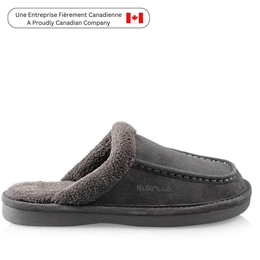 Pantoufles En Coton D'hiver Pour Hommes - FUNMOON - Gris - Chaudes Et Confortables Gris - Chaussures