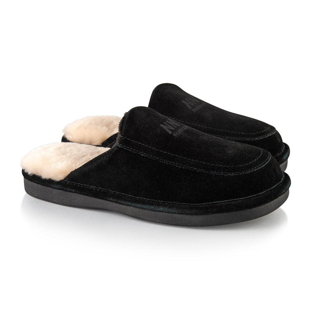 Black Men's Scuff Slippers: Warm Comfortable Nuknuuk
